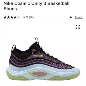 NWT Nike Basketball Comsic Unity 3 Color: Fuchsia/Lt Lemon Twist